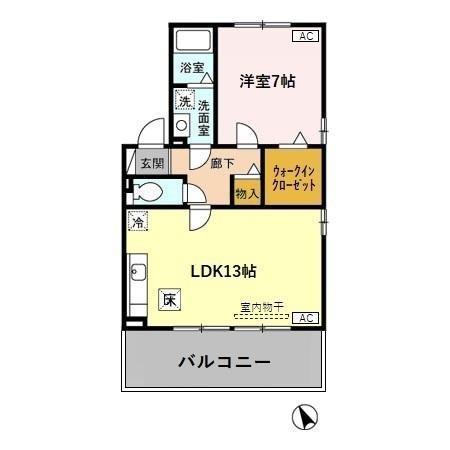 パークコート(1LDK/1階)の間取り写真