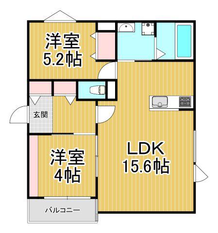 リブレメゾン花園町1(2LDK/3階)の間取り写真