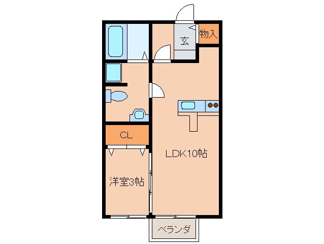 セジュール・未来A棟(1LDK/1階)の間取り写真