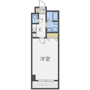 フォレステージュ天神(1K/4階)の間取り写真