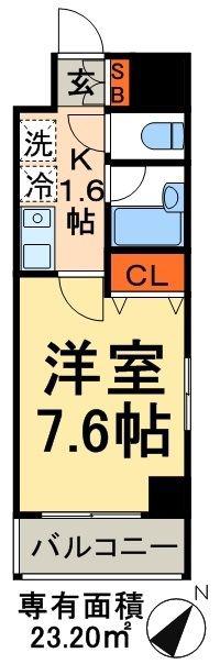 ドゥーエ船堀(1K/3階)の間取り写真