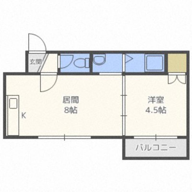 アローム南郷(1DK/1階)の間取り写真