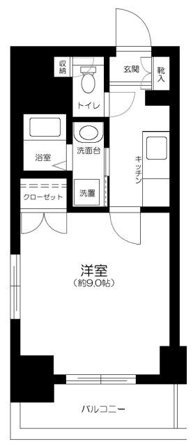 フレールK&Y(1K/6階)の間取り写真
