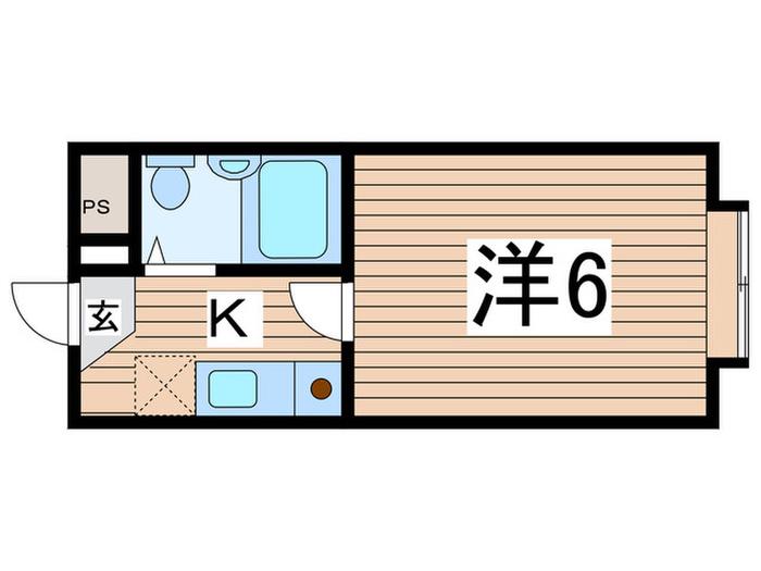 ベルシティ南小泉(1K/3階)の間取り写真