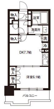 レジディア御茶ノ水(1DK/13階)の間取り写真