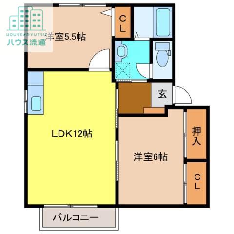 K-アントレB(2LDK/2階)の間取り写真