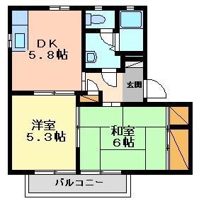 フレグランスファミーユ(2DK/1階)の間取り写真