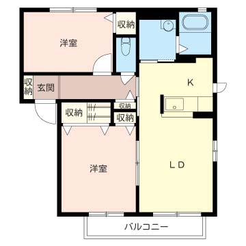 シャーメゾン バーチェ(2LDK/1階)の間取り写真