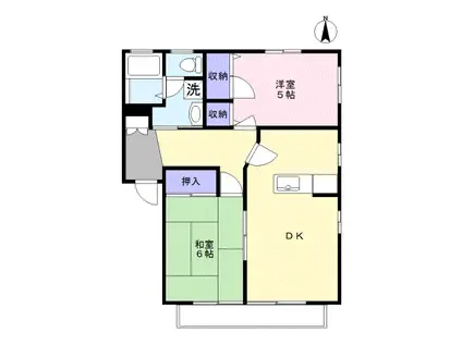 ドリーム西坂(2DK/1階)の間取り写真