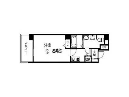 ベルシモンズ桜川(1K/6階)の間取り写真