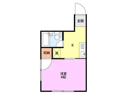 シャトレーゼ堀之内(1K/1階)の間取り写真