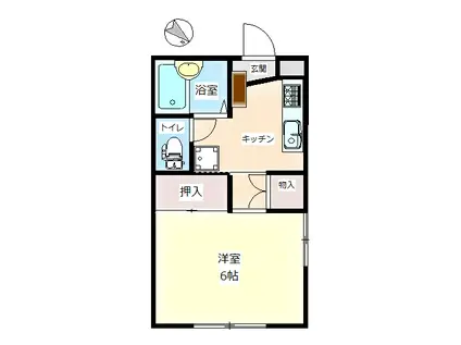 ゾンネンハイム(1K/1階)の間取り写真