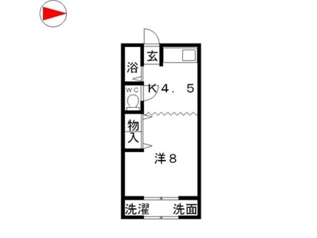二子ハイツ(1K/1階)の間取り写真