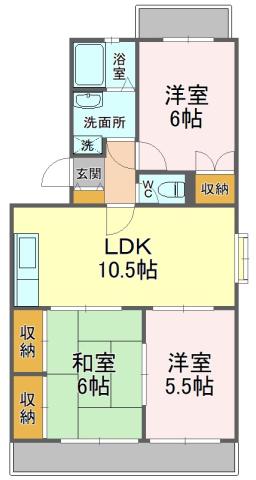 ファインビュー21(3LDK/4階)の間取り写真