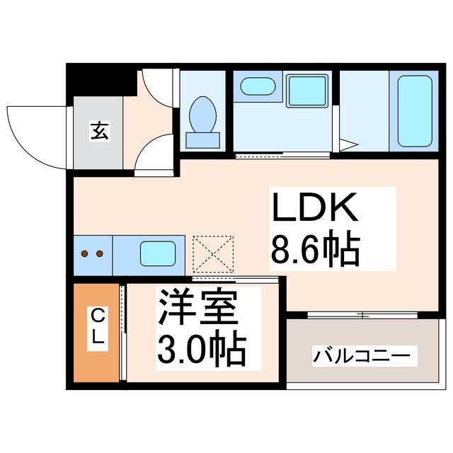 REGALEST熊本駅前(1LDK/3階)の間取り写真