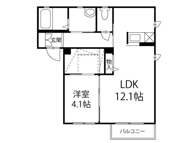 フラワーASAMA(1LDK/1階)の間取り写真