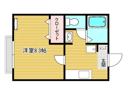 メゾンド・ティーグルA(1K/2階)の間取り写真