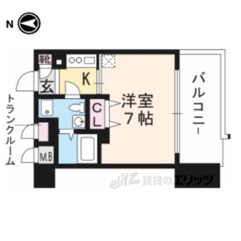 ベラジオ四条烏丸(1K/10階)の間取り写真