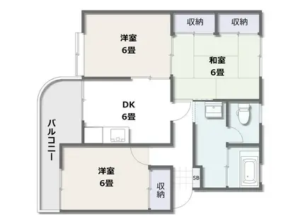 森住マンション(3DK/4階)の間取り写真