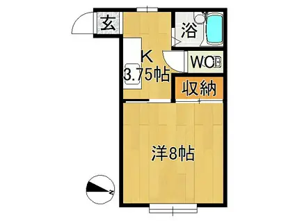 メリリー(1K/2階)の間取り写真