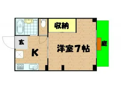 コスモハイツ津島(1K/2階)の間取り写真