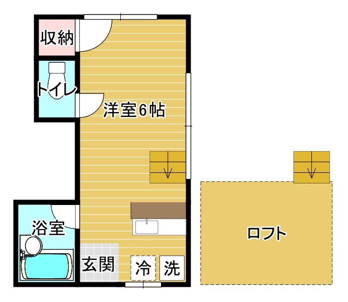 ミラノ館(ワンルーム/2階)の間取り写真