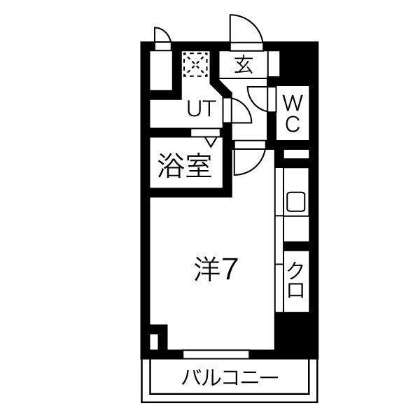 S-RESIDENCE 難波 VIALE(ワンルーム/12階)の間取り写真