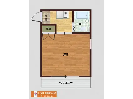 シグナルハイツ論田(1K/3階)の間取り写真