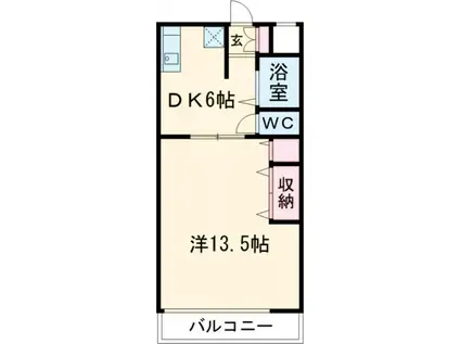 ニュー双葉マンション1号棟(1DK/3階)の間取り写真