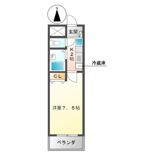 トワニマンション(1K/5階)の間取り写真