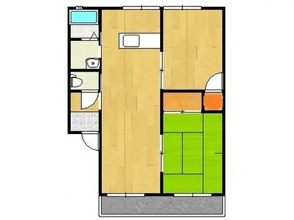 さくらハウス E棟(2LDK/2階)の間取り写真