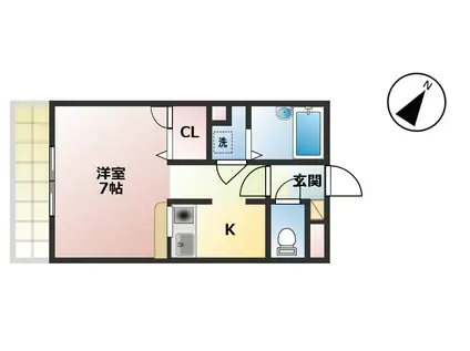 グリーンカーム(ワンルーム/3階)の間取り写真