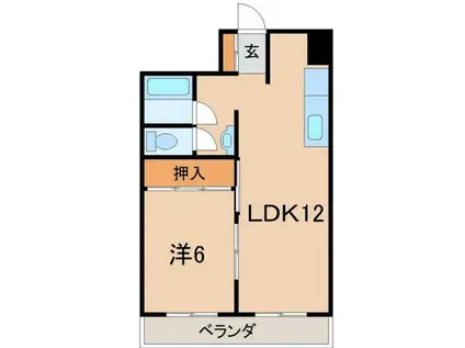 ハイジ―松山(1LDK/3階)の間取り写真