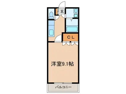 グランディール(1K/3階)の間取り写真