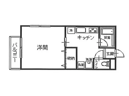 コーポおやまだ(1K/2階)の間取り写真