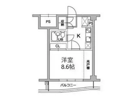 TS GARDEN稲城(1K/1階)の間取り写真