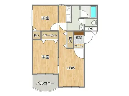 ヒーローマンション・フェアリー(2LDK/3階)の間取り写真