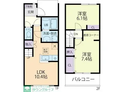 RIVIEREA(2LDK/1階)の間取り写真