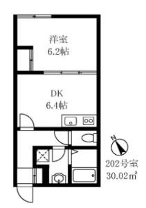 早稲田鶴巻IMAハウス(1DK/2階)の間取り写真