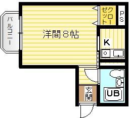 ヴィラ21(1K/1階)の間取り写真