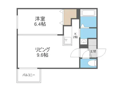 MIREI(1LDK/4階)の間取り写真