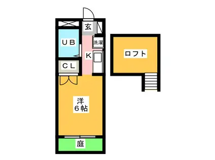 エンゼルパレス(ワンルーム/1階)の間取り写真