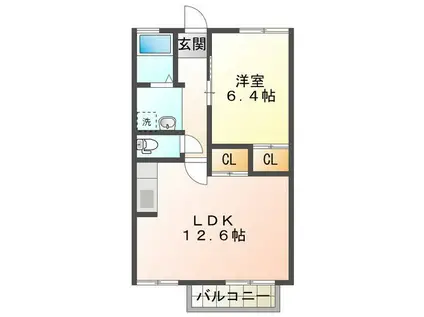 ストークホーム(1LDK/2階)の間取り写真
