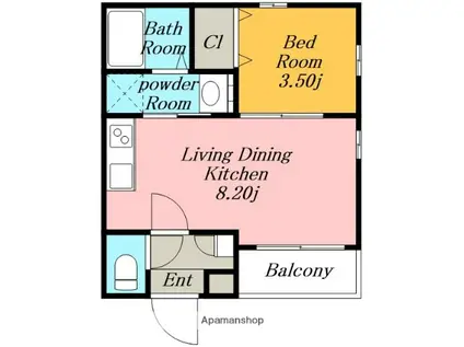 CHERIM 本陣十王町 サウス(1LDK/3階)の間取り写真