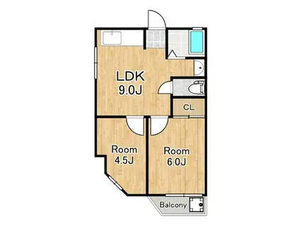 山城マンション(2LDK/5階)の間取り写真