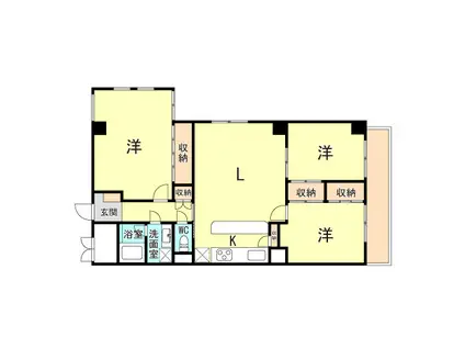 諏訪山スカイハイツ(3LDK/2階)の間取り写真