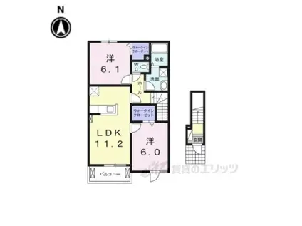 アムールB(2LDK/2階)の間取り写真