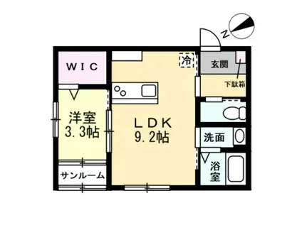 G-ARROWS寿(1LDK/1階)の間取り写真