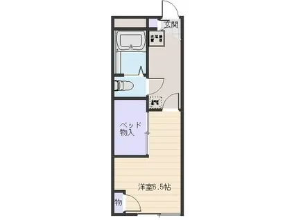 バウムフェルド(1K/1階)の間取り写真