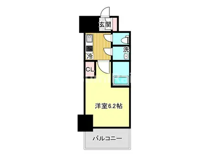 エスリード神戸グランドール(1K/9階)の間取り写真